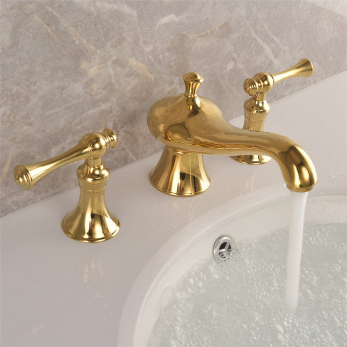 Antique Three Hole Widespread Bathroom Faucet