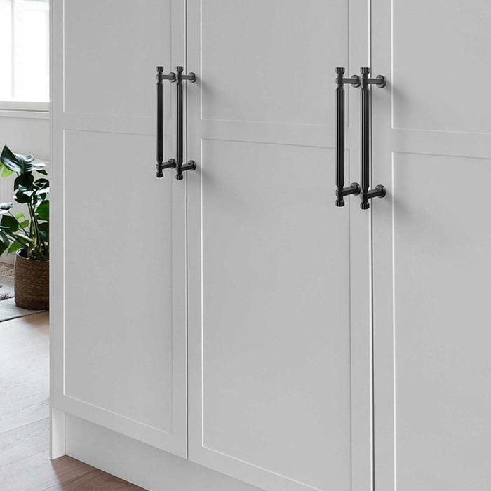 Modern T-Bar Silver Cabinet Handles