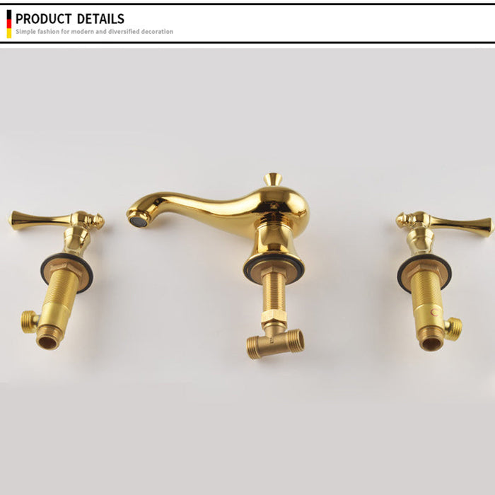 Antique Three Hole Widespread Bathroom Faucet