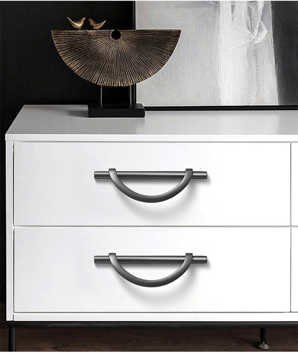 Modern Semicircle Drawer Pulls Furniture Hardware Black Cupboard Pull