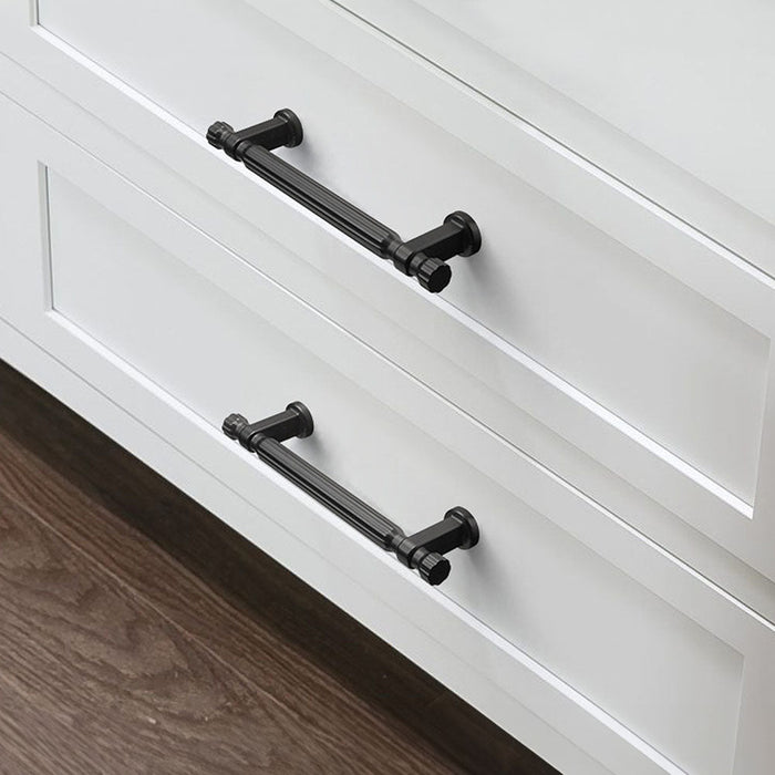 Modern T-Bar Silver Cabinet Handles