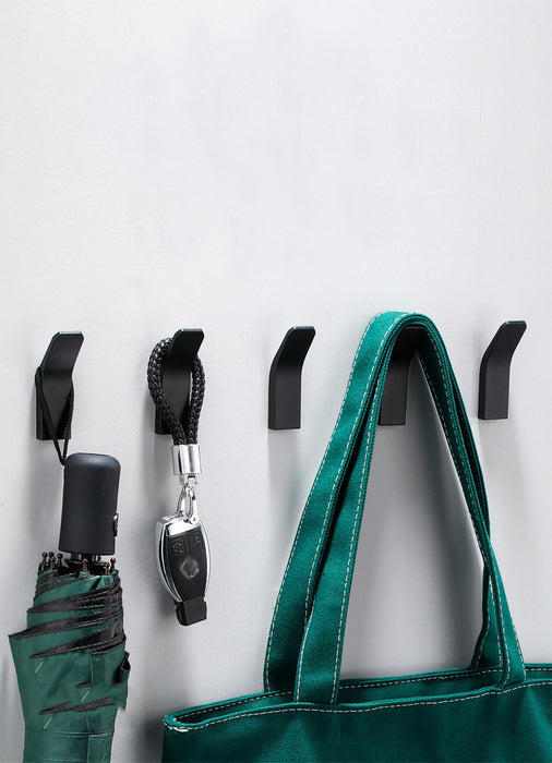 Matte Black Wall Hook, Metal Coat Hooks- Install with Glue