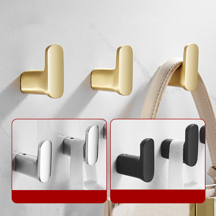 Modern Solid Brass Hook, Gold Silver Black Coat Hook