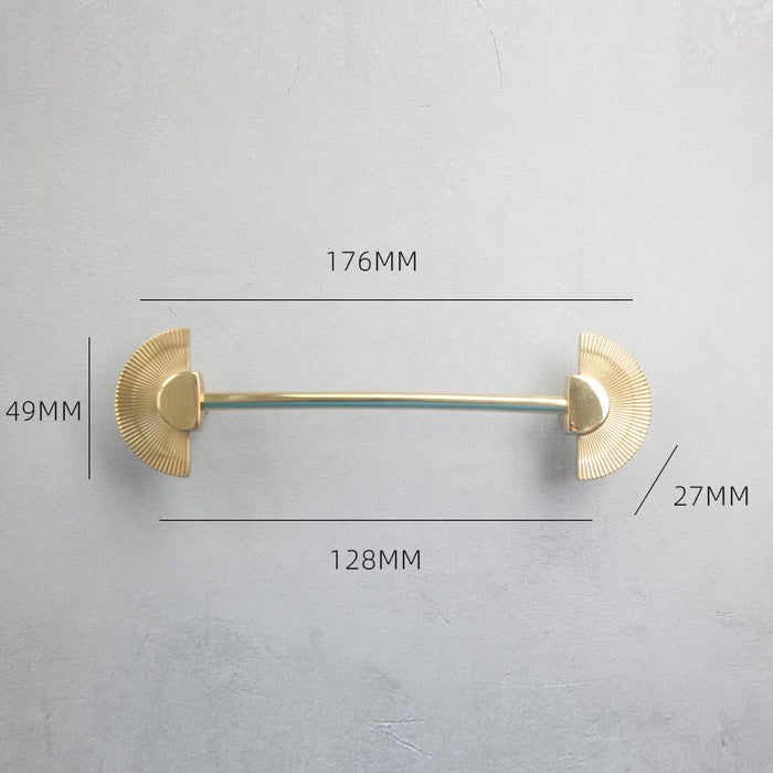 Solid Brass Cabinet Handles Fan-shaped Kitchen Cabinet Pull Knob, Semicircle Gold Dresser Handle Drawer Knobs, Luxury Brass Wardrobe Handle