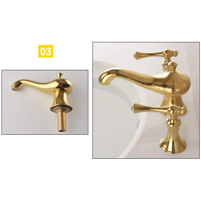 Antique Three Hole Widespread Bathroom Faucet