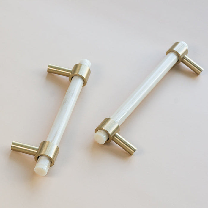 Nordic Bone and Horn T Bar Brass Cabinet Handles Drawer Knobs Handles