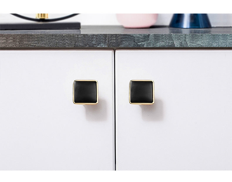 Black & Gold Kitchen Cabinet Handles, Modern Square Bar Pull Drawer Knobs