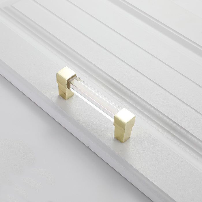 Square Acrylic Cabinet Handles, Clear Acrylic Drawer Pull Gold Black Silver Dresser Pulls Drawer Handles Bar Pull Knobs Bathroom Handle