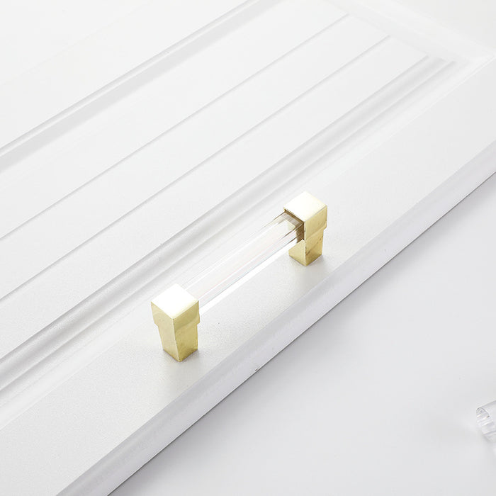 Square Acrylic Cabinet Handles, Clear Acrylic Drawer Pull Gold Black Silver Dresser Pulls Drawer Handles Bar Pull Knobs Bathroom Handle