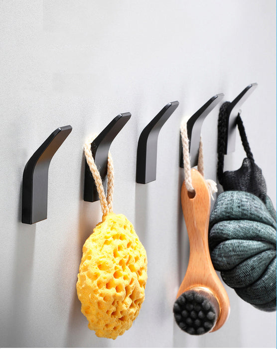 Matte Black Wall Hook, Metal Coat Hooks- Install with Glue