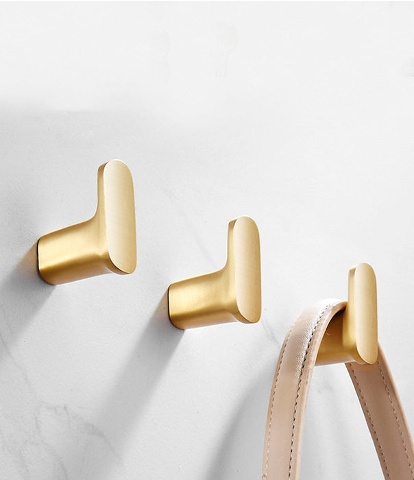 Modern Solid Brass Hook, Gold Silver Black Coat Hook