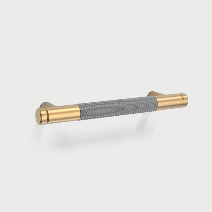 Modern Gold Knurled T-Bar Cabinet Handles