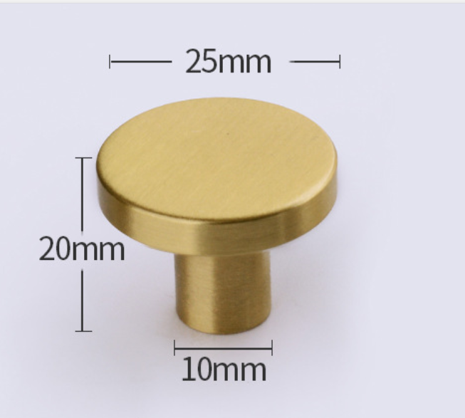 1'' 1.1'' 1.25'' Brass Round Knob Dresser Drawer Knob Pulls