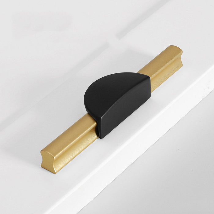 Gold & Black Semicircle Wardrobe Pulls Dresser Drawer Handles