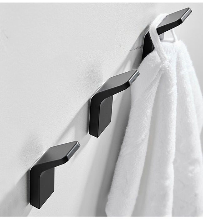 Matte Black Wall Hook, Metal Coat Hooks- Install with Glue