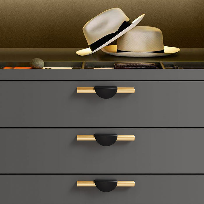 Modern Strip Cabinet Handles Gold Black Wardrobe Pulls