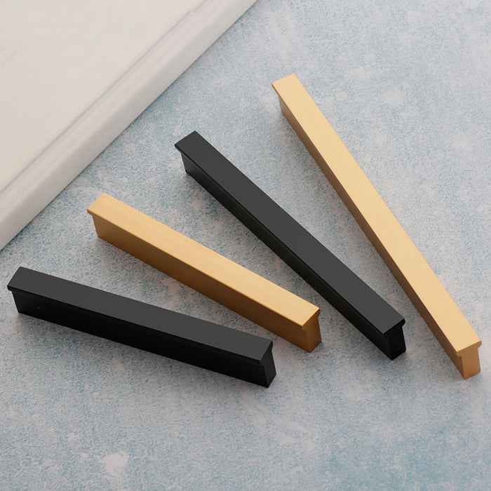 Simple T Handles Gold Drawer Pulls Black Kitchen Cabinet Handles Modern Wardrobe Handle Knob Pull  40 64 96 128 160 192  256 mm