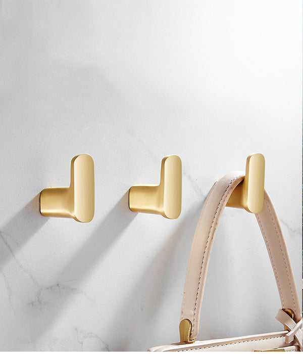 Modern Solid Brass Hook, Gold Silver Black Coat Hook