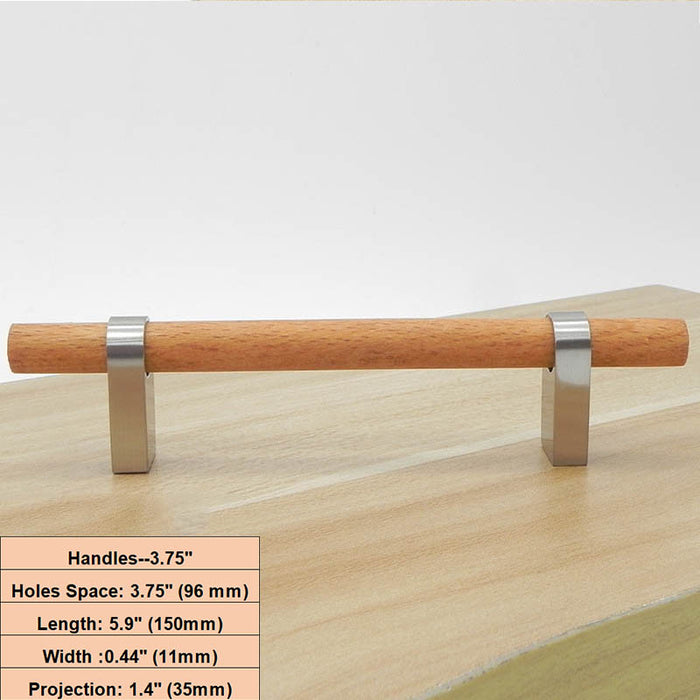 Beech Wood Drawer Pulls Knobs Cupboard Handles