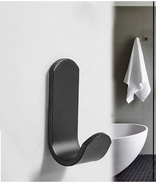 Minimalist Matte Black Wall Hook, Metal Coat Hooks- Install with Glue