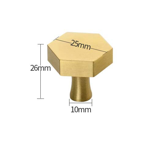 Brass Hexagon Knobs Cabinet Knob