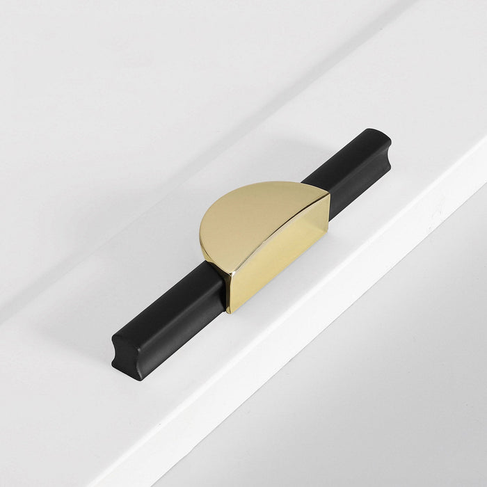 Gold & Black Semicircle Wardrobe Pulls Dresser Drawer Handles