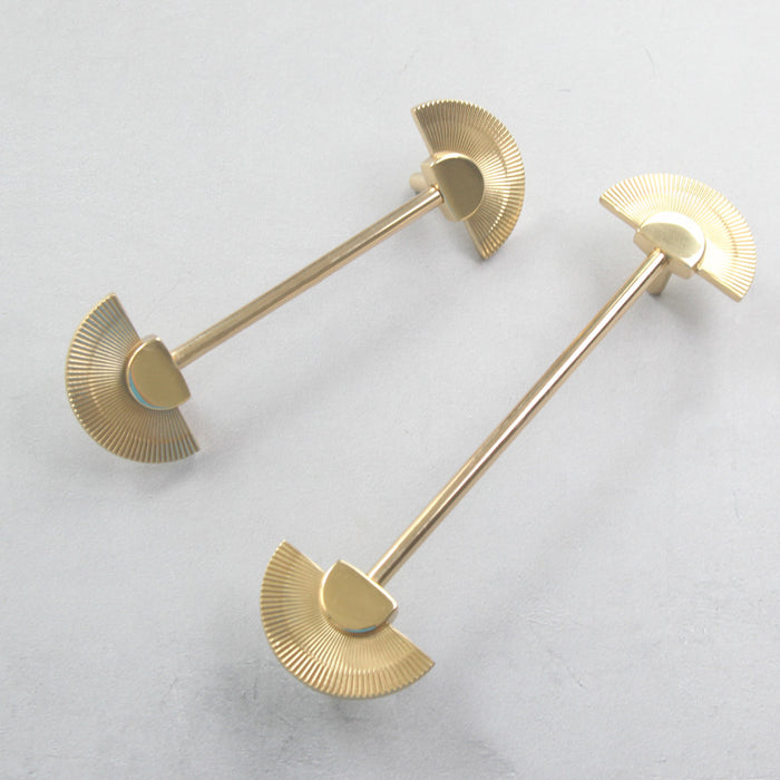 Solid Brass Cabinet Handles Fan-shaped Kitchen Cabinet Pull Knob, Semicircle Gold Dresser Handle Drawer Knobs, Luxury Brass Wardrobe Handle