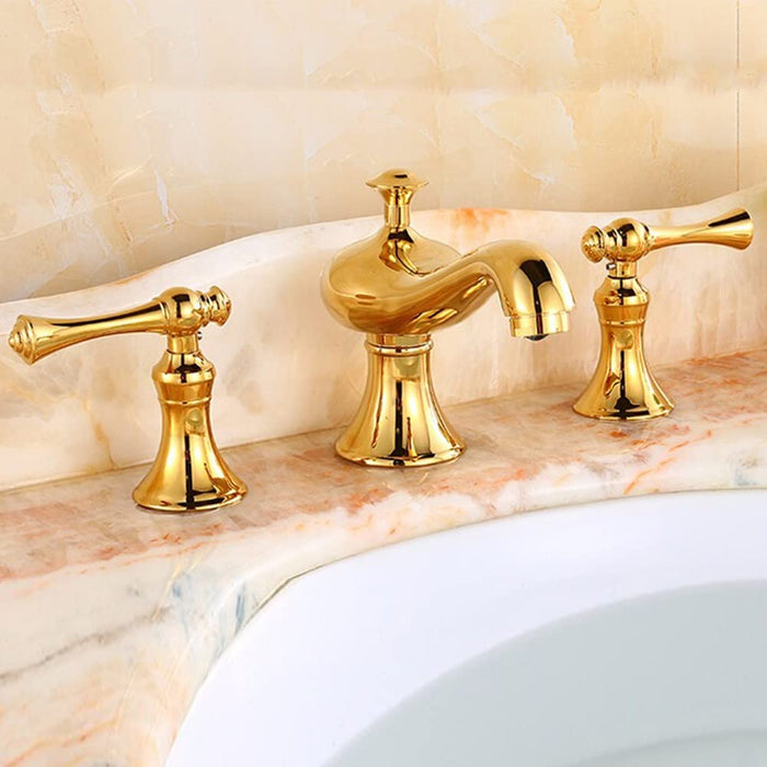 Antique Three Hole Widespread Bathroom Faucet