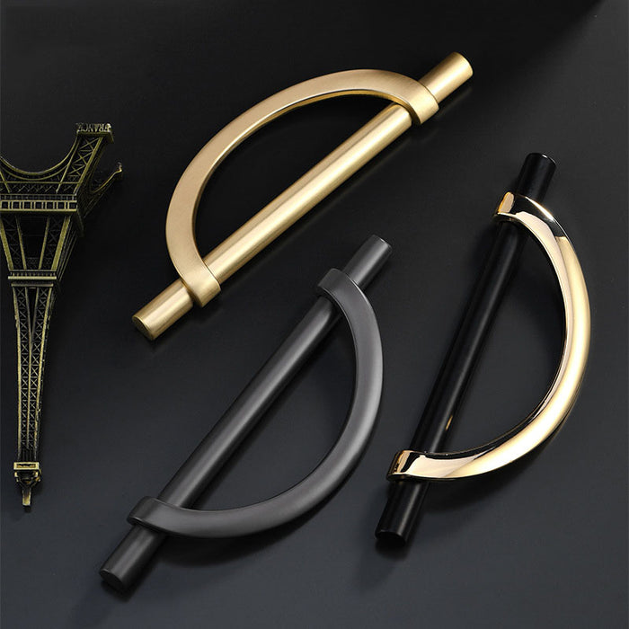 Modern Semicircle Drawer Pulls Furniture Hardware Black Cupboard Pull