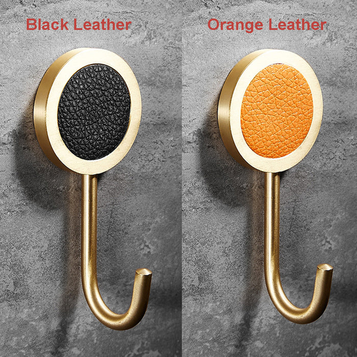 Modern Brass Shell Leather Coat Bag Hook Towel Hooks Wall Hangers