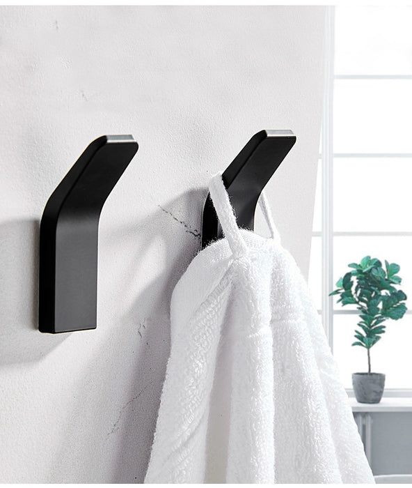 Matte Black Wall Hook, Metal Coat Hooks- Install with Glue