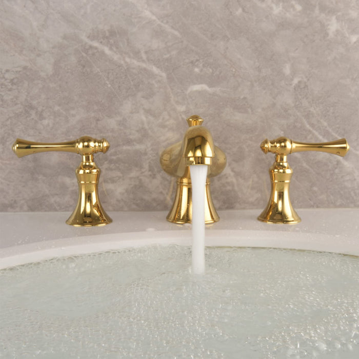 Antique Three Hole Widespread Bathroom Faucet