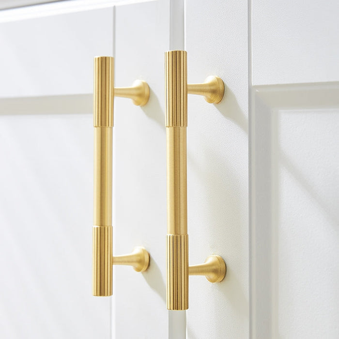 Linear Knurled Solid Brass Cabinet Handles and Knobs