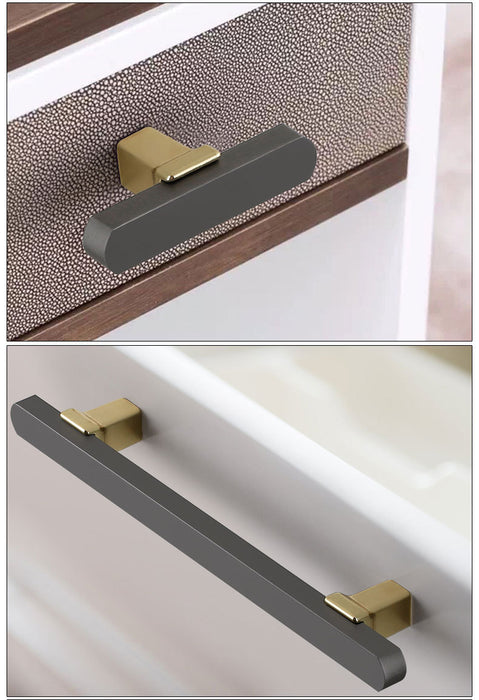 Modern Dark Grey Kitchen Cabinet Handles