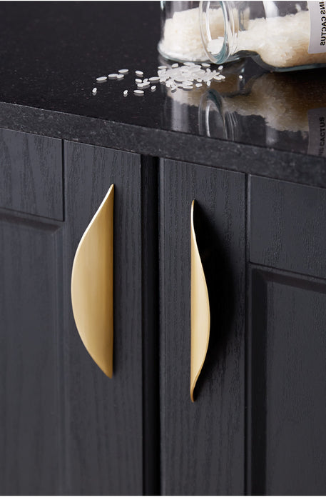 Half Moon Finger Edge Cabinet Handles Black Door Hardware