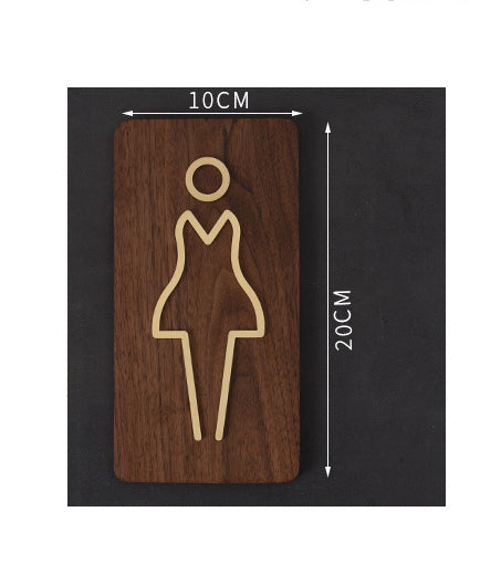 Brass Restroom Door Sign, Male and Female Toilet Sign