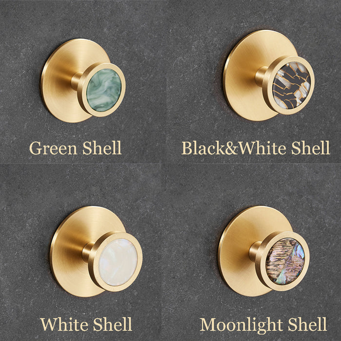 Brass Shell Leather Coat Bag Hook Round Towel Hooks Door Hangers