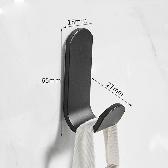 Minimalist Matte Black Wall Hook, Metal Coat Hooks- Install with Glue