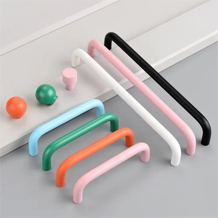 Colorful Double Curved Drawer Door Handles Cute Children Cabinet Pulls