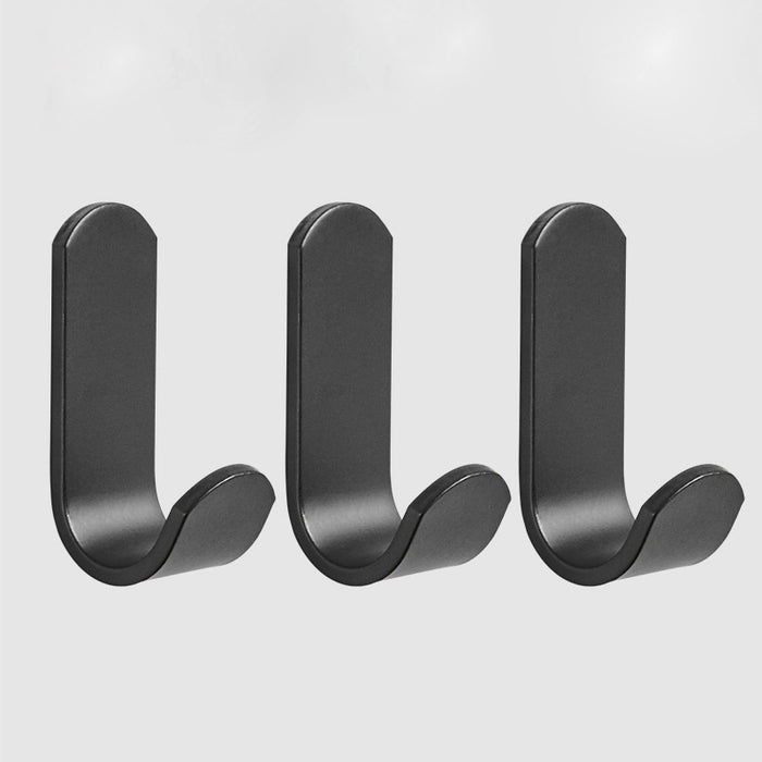 Minimalist Matte Black Wall Hook, Metal Coat Hooks- Install with Glue