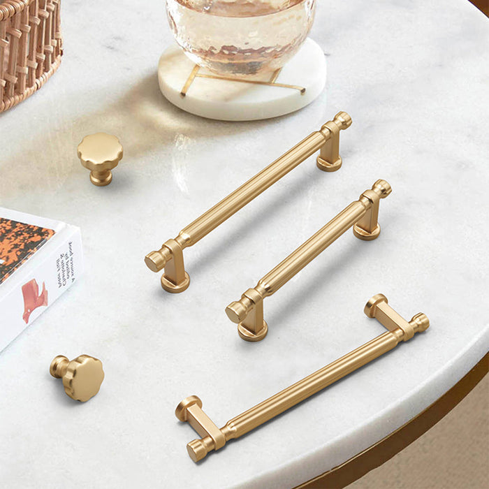 Modern T-Bar Silver Cabinet Handles