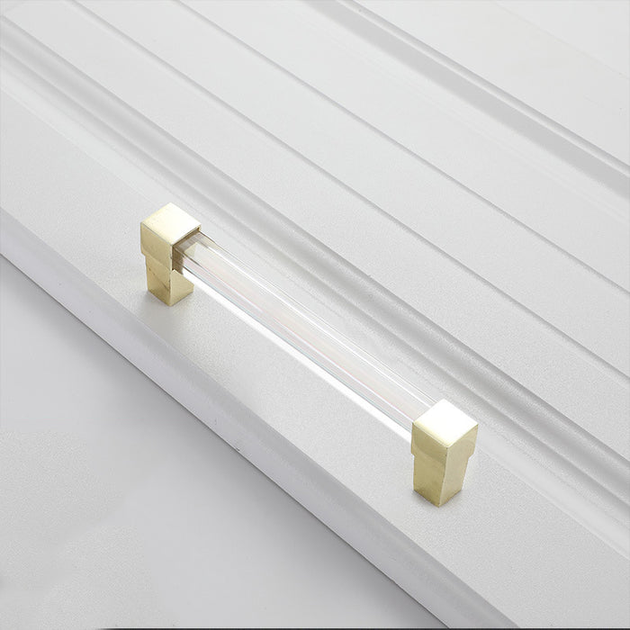 Square Acrylic Cabinet Handles, Clear Acrylic Drawer Pull Gold Black Silver Dresser Pulls Drawer Handles Bar Pull Knobs Bathroom Handle