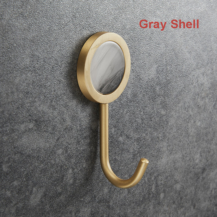 Modern Brass Shell Leather Coat Bag Hook Towel Hooks Wall Hangers