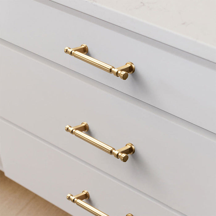 Modern T-Bar Silver Cabinet Handles