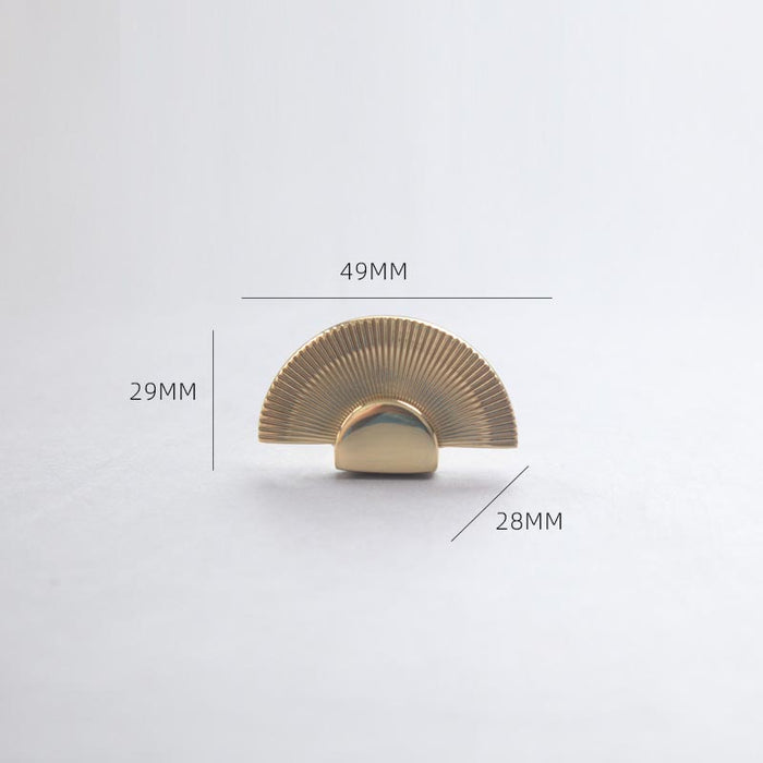 Solid Brass Cabinet Handles Fan-shaped Kitchen Cabinet Pull Knob, Semicircle Gold Dresser Handle Drawer Knobs, Luxury Brass Wardrobe Handle