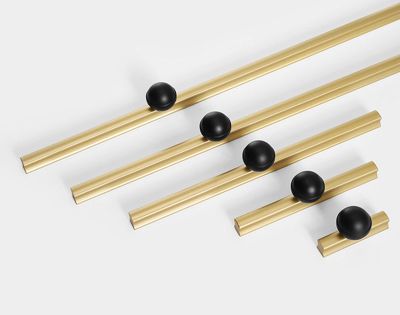 Modern Strip Cabinet Handles Gold Black Wardrobe Pulls