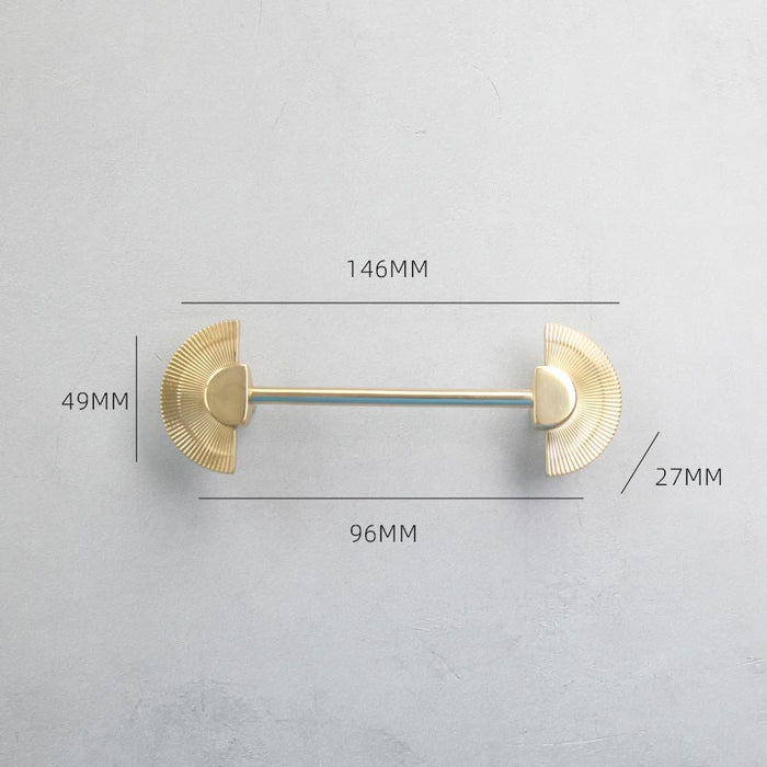 Solid Brass Cabinet Handles Fan-shaped Kitchen Cabinet Pull Knob, Semicircle Gold Dresser Handle Drawer Knobs, Luxury Brass Wardrobe Handle