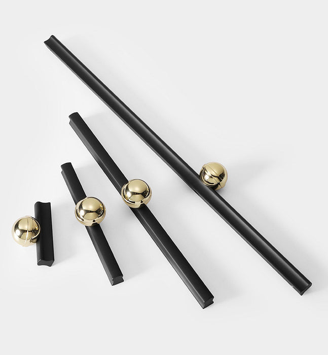 Modern Strip Cabinet Handles Gold Black Wardrobe Pulls