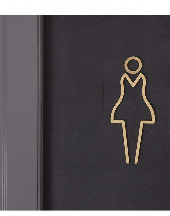 Brass Restroom Door Sign, Male and Female Toilet Sign