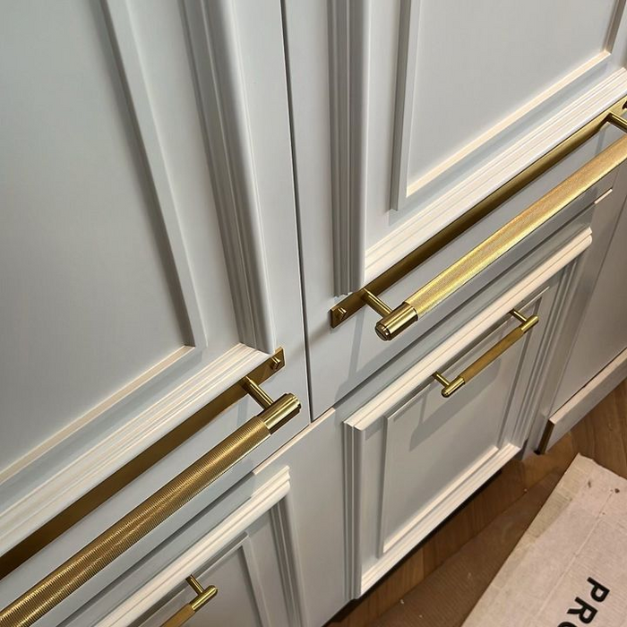 Modern Gold Solid Brass Wardrobe Cabinet Handles